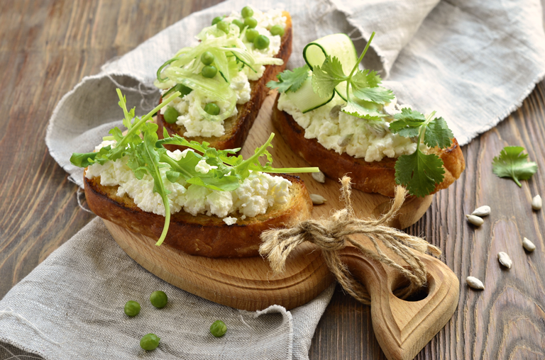 Pausenbrot mit Frischkäse