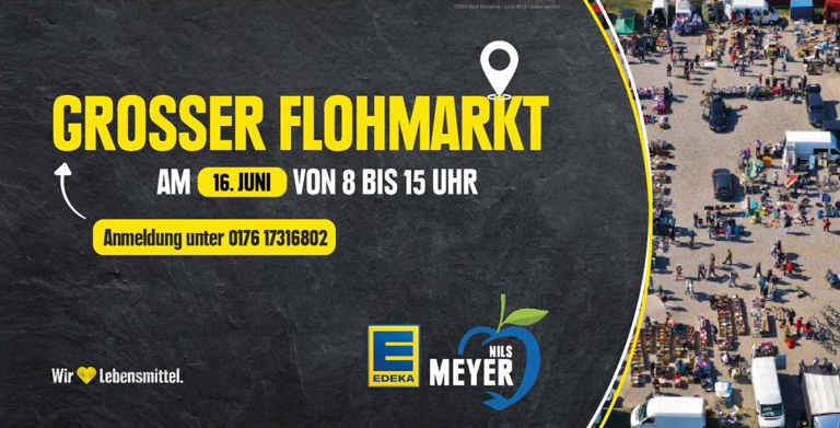 Plakat für den Flohmarkt bei EDEKA Nils Meyer