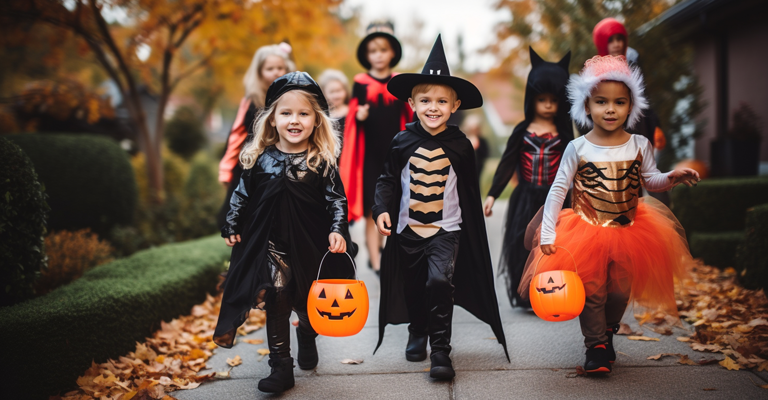 Kinder an Halloween