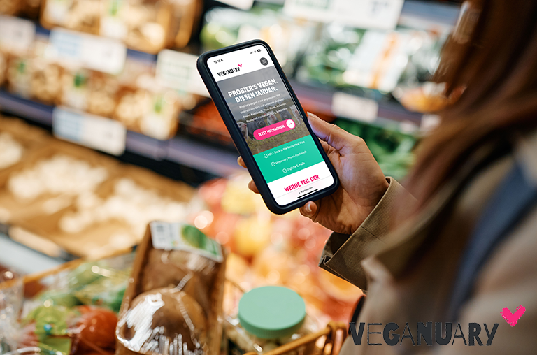 Einfach am Veganuary teilnehmen per App, Quelle: veganuary.com